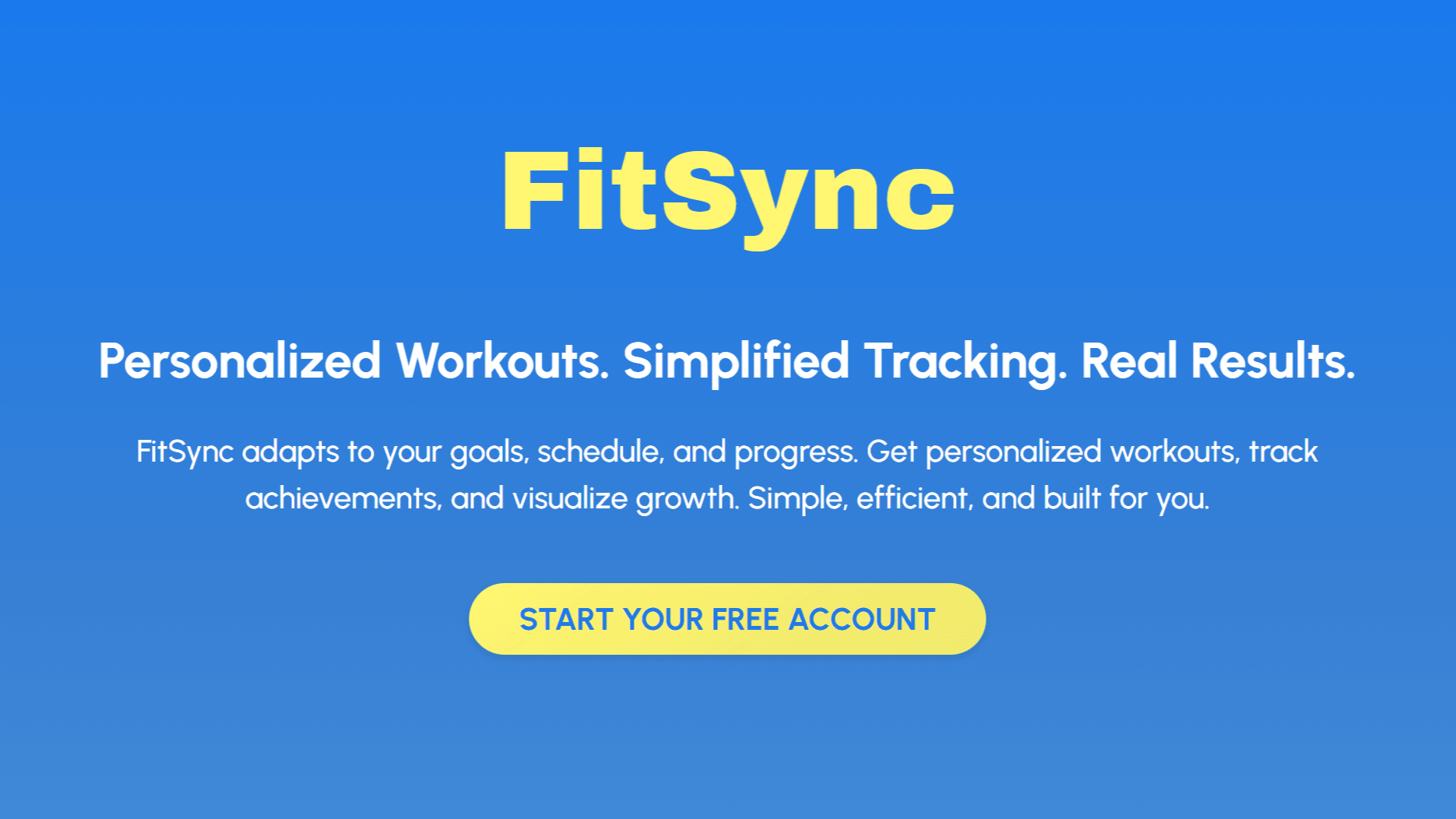 FitSync hero section